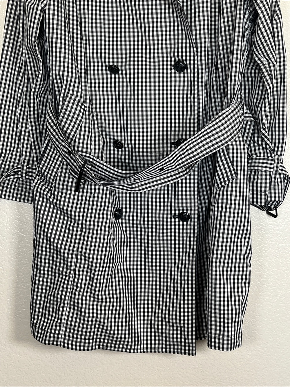 Lauren Ralph Lauren Black & White Gingham Rain Jacket, size 18W - Picture 3 of 10